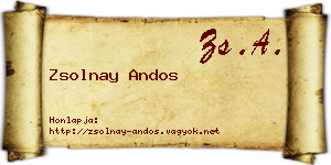 Zsolnay Andos névjegykártya